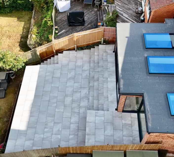 large patio completed in Prestbury